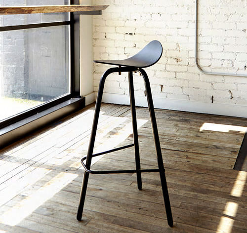 Sgabello da bar contemporaneo - BKS-S - Castor - con supporto in acciaio / con supporto in ottone / nero