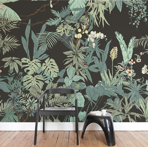 Carta da parati contemporanea - Papier peint Jungle Tropical SUMATRA Panoramique - Ohmywall - con motivi floreali / con motivi naturali / panoramica