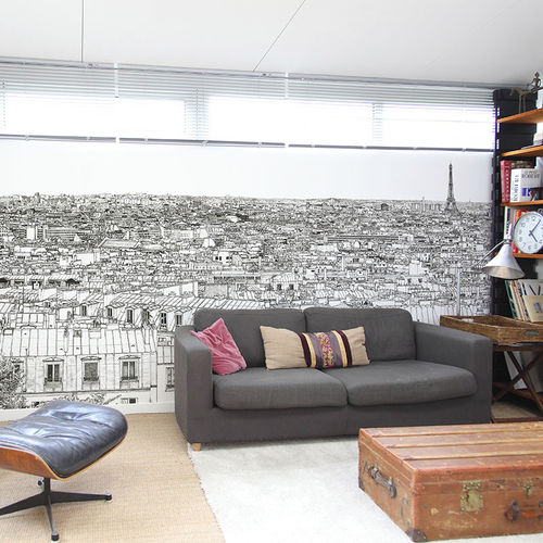 Carta da parati contemporanea - Papier peint Vue de Paris Montparnasse Tour Eiffel Big Panor - Ohmywall - panoramica / con motivo urbano / con scene