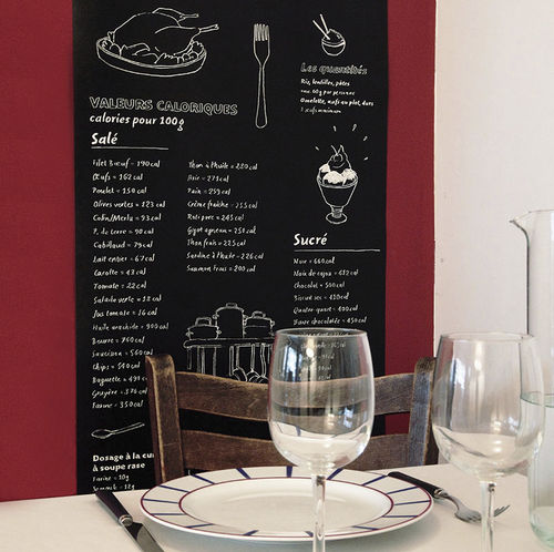 Carta da parati contemporanea - Lé unique papier peint PENSE-BÊTE DE CUISINE Tableau Noir - Ohmywall - panoramica / aspetto carta da parati / bianca