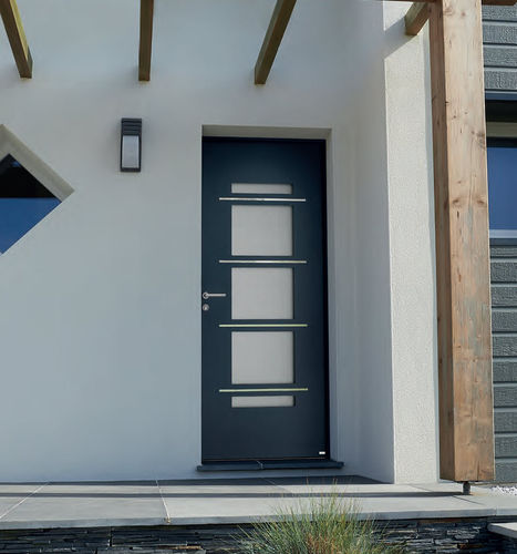 Porta d'ingresso - VOLT - ZILTEN - in alluminio / battente / contemporanea