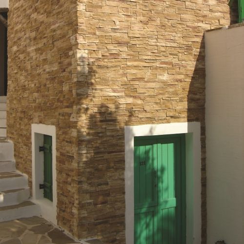 Paramento in calcestruzzo - CLASSIC : HIGHLAND GOLD - Mathios SA - per esterni / indoor / aspetto pietra