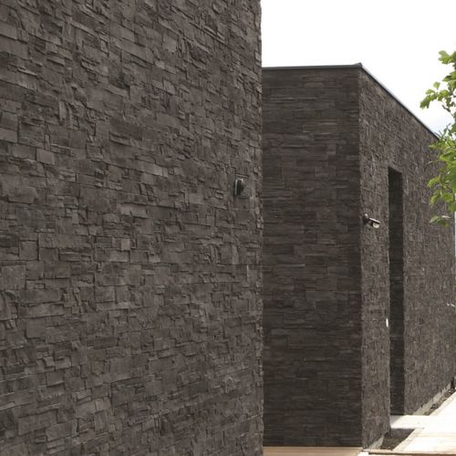 Paramento in calcestruzzo - CLASSIC : HIGHLAND BLACK - Mathios SA - per esterni / indoor / aspetto pietra