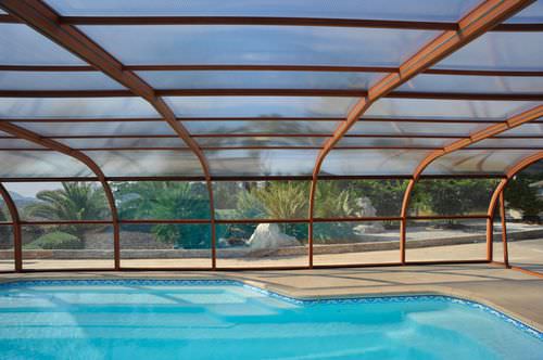 Copertura per piscina alta - GALAXY - Aquacomet Kft. - fissa / in alluminio / con azionamento manuale