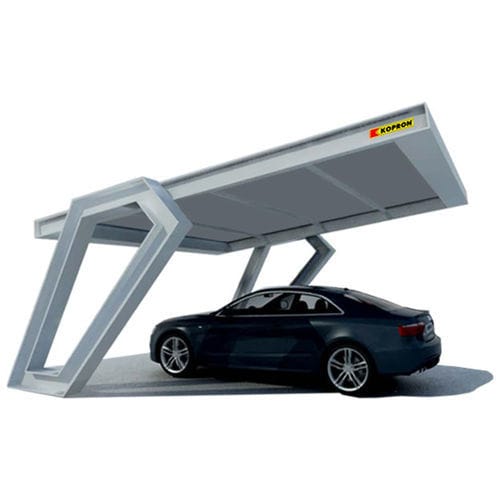 Tettoia per posto-auto per parcheggio - K-LAMBO - KOPRON - con pannelli solari / in lamiera