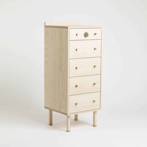 Cassettiera contemporanea - Two - ANOTHER COUNTRY - in frassino / in legno oliato / in ottone spazzolato