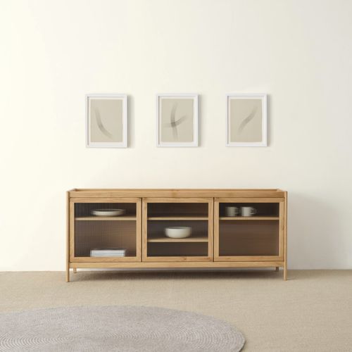 Credenza contemporanea - Davenport  - ANOTHER COUNTRY - in rovere / in legno compensato / con rivestimento in vetro temperato