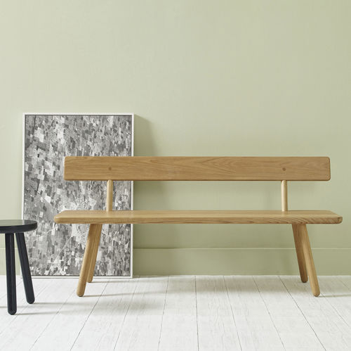 Panca contemporanea - Back One - ANOTHER COUNTRY - in rovere / in frassino / con schienale