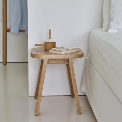 Sgabello contemporaneo - Three - ANOTHER COUNTRY - in rovere / in faggio / con supporto in quercia