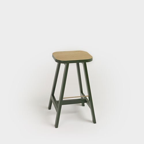Sgabello da bar contemporaneo - Three - ANOTHER COUNTRY - in faggio / in legno oliato / con supporto in legno laccato