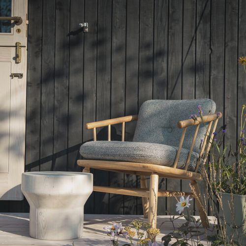 Poltrona contemporanea - Hardy - ANOTHER COUNTRY - in tessuto / in rovere / con cuscino rimovibile