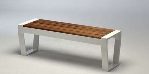 Panca da giardino contemporanea - OSCAR - Lgtek coperture - in teak / in ipè / in acciaio inossidabile