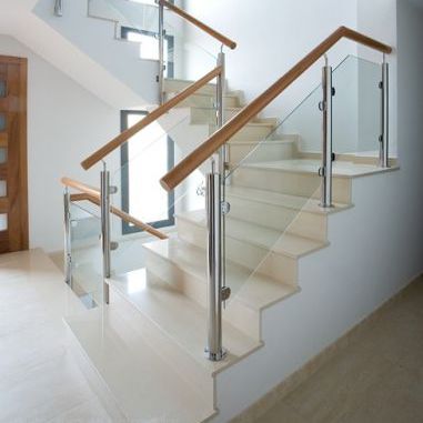 Ringhiera in acciaio inossidabile - MD. PIN 3 - PIRBA - pannelli in vetro / da interno / per scala