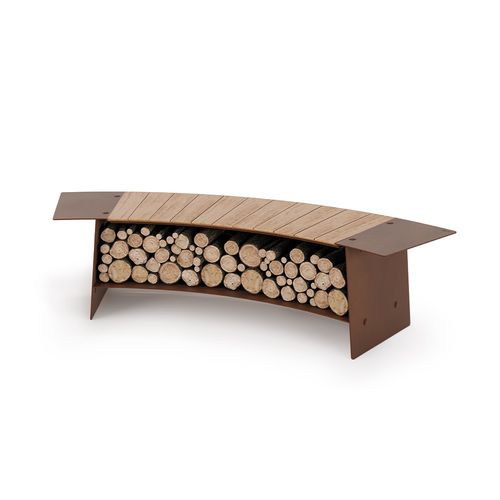 Panca da giardino contemporanea - Tobia - Ak47 Design - in teak / in castagno / in acciaio COR-TEN®