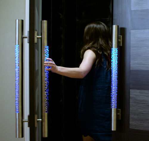 Maniglia a tirante per porta - CYLINDRICAL - Martin Pierce - in acciaio inossidabile / contemporanea / luminosa
