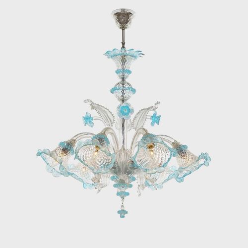Lampadario classico - ATENA - Sogni di Cristallo - in vetro di Murano / in vetro soffiato / da 6 lampadine