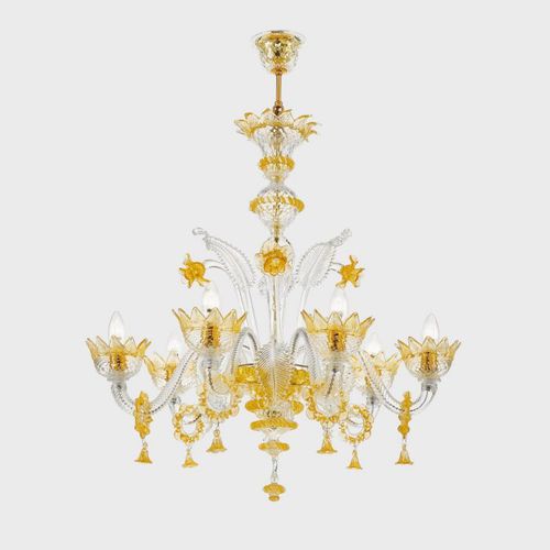 Lampadario classico - GIOVE - Sogni di Cristallo - in vetro di Murano / in vetro soffiato / da 6 lampadine