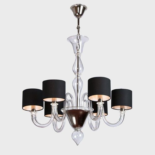 Lampadario contemporaneo - CHANDAL - Sogni di Cristallo - in vetro di Murano / in tessuto / da 6 lampadine
