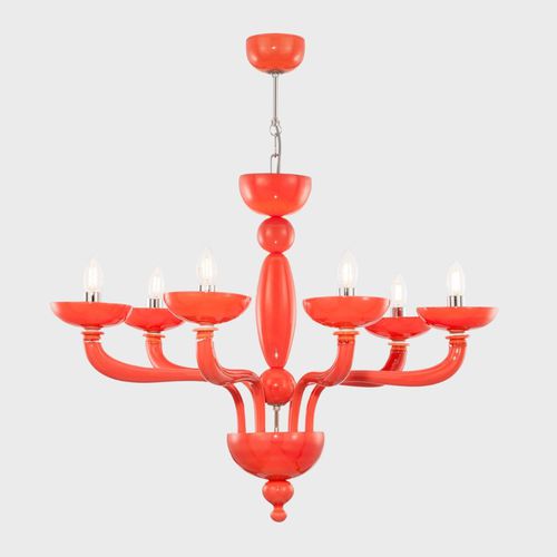 Lampadario contemporaneo - BOREALIS LIVING CORAL UPWARD  - Sogni di Cristallo - in vetro di Murano / da 6 lampadine / da 8 lampadine