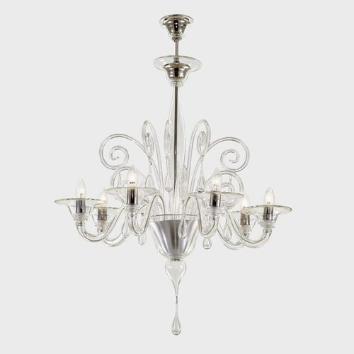Lampadario classico - SATURNO  - Sogni di Cristallo - in vetro di Murano / in vetro soffiato / da 6 lampadine