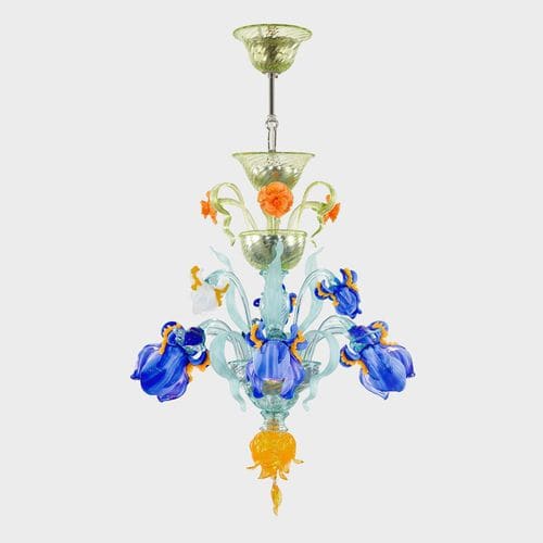 Lampadario classico - IRIS MIGNON - Sogni di Cristallo - in vetro di Murano / in vetro soffiato / con 3 punti luce