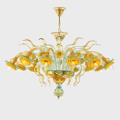 Plafoniera classica - VAN GOGH GIRASOLI DELUXE - Sogni di Cristallo - rotonda / in vetro soffiato / in vetro di Murano
