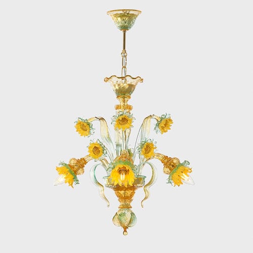 Lampadario classico - VAN GOGH GIRASOLI MIGNON - Sogni di Cristallo - in vetro soffiato / con 3 punti luce / contract