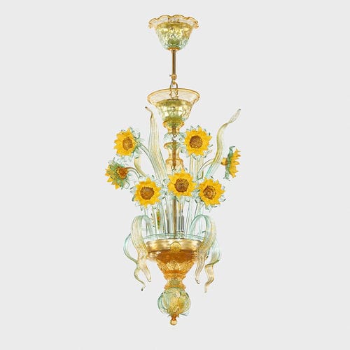 Lampadario classico - VAN GOGH GIRASOLI - Sogni di Cristallo - in vetro soffiato / con 2 punti luce / contract