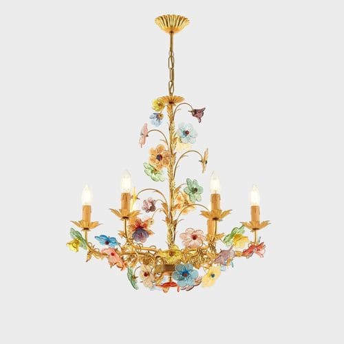 Lampadario classico - GOLD DESIDERIA - Sogni di Cristallo - in vetro di Murano / in vetro soffiato / in ferro modellato