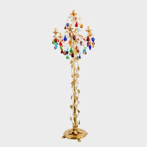 Lampada da terra - MANDRAGOLA DELUXE - Sogni di Cristallo - in ferro modellato / in vetro soffiato / in vetro di Murano