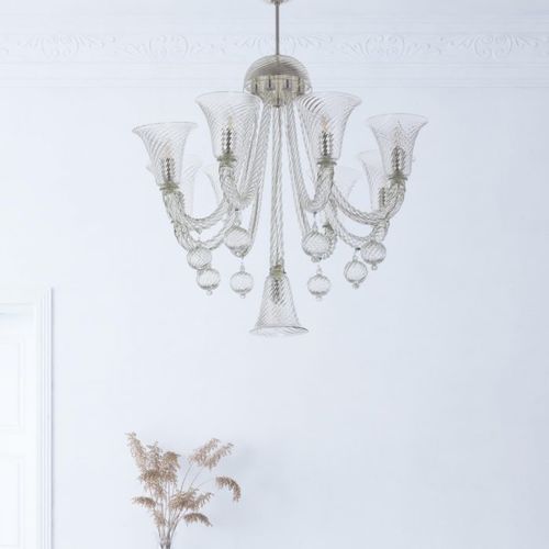 Lampadario classico - ADONE - Sogni di Cristallo - in vetro di Murano / in vetro soffiato / da 6 lampadine