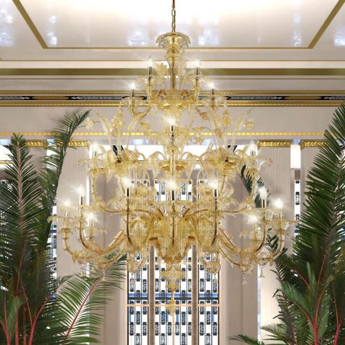 Lampadario classico - CA' REZZONICO DOMUS AUREA  - Sogni di Cristallo - in vetro di Murano / da 6 lampadine / da 8 lampadine