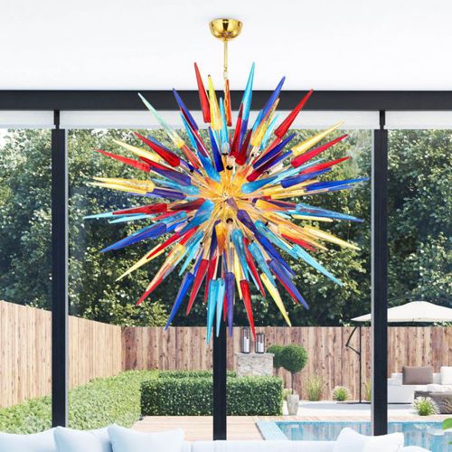 Lampadario contemporaneo - STARBURST MULTICOLOR - Sogni di Cristallo - in vetro di Murano / in vetro soffiato / da 12 lampadine