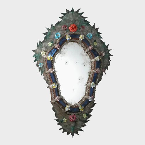 Specchio a muro - ARAGONA - Sogni di Cristallo - stile veneziano / in vetro di Murano / multicolore