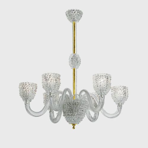 Lampadario classico - GAUDENTE - Sogni di Cristallo - in vetro di Murano / in vetro soffiato / da 6 lampadine