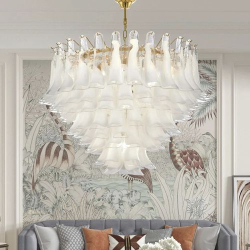 Lampadario classico - FIORDALISO  - Sogni di Cristallo - in vetro di Murano / in vetro soffiato / da 5 lampadine