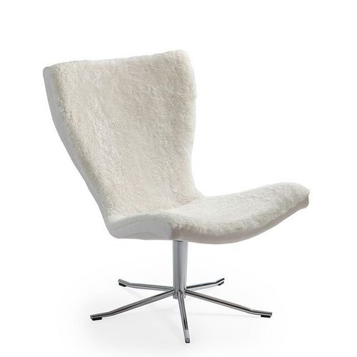 Chauffeuse contemporanea - GYRO - Conform - in pelle / in tessuto / con base centrale