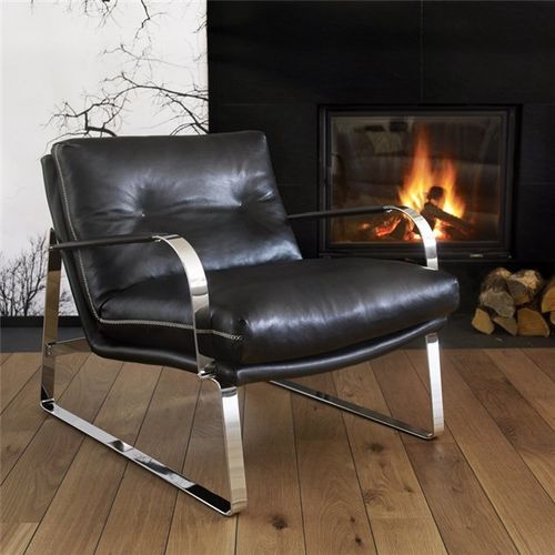 Poltrona design scandinavo - SHABBY - Conform - in pelle / in tessuto / in cromo