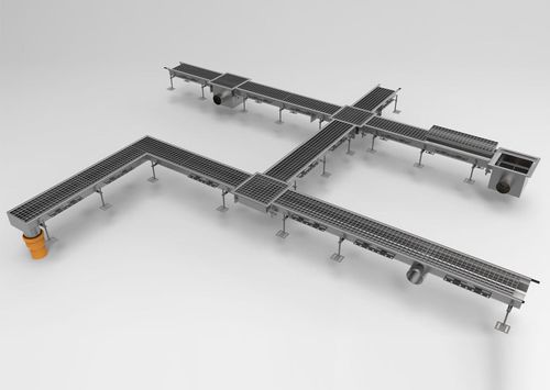 Canaletta con griglie - M150R - fratelli malin srl - in acciaio inossidabile / per spazio pubblico / per aree a traffico leggero