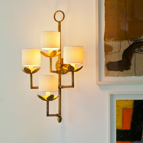 Applique contemporanea - HALDON - VAUGHAN - da interno / in ottone / in lino