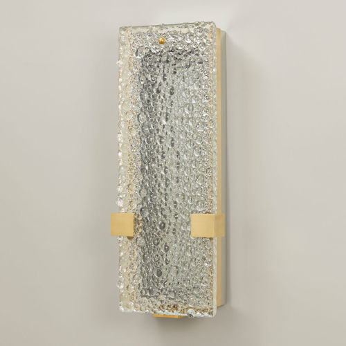 Applique contemporanea - THORNTON - VAUGHAN - in ottone / in vetro / rettangolare