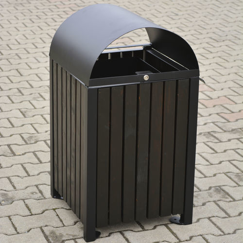 Portarifiuti in metallo - URBAN 9.C - KRONEMAG MILLENIUM srl - in legno / da esterno / per spazio pubblico