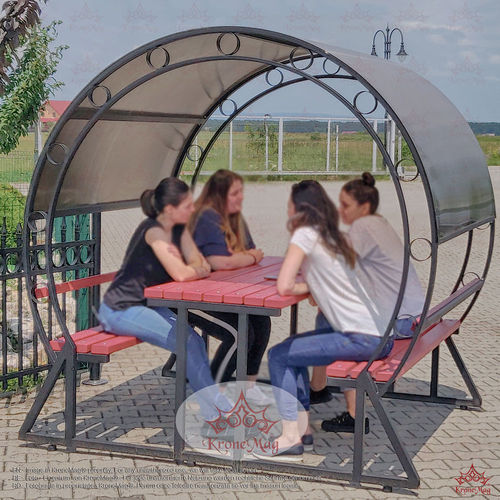 Set tavolo e panca contemporaneo - OKLAHOMA - KRONEMAG MILLENIUM srl - in legno / in acciaio / da giardino