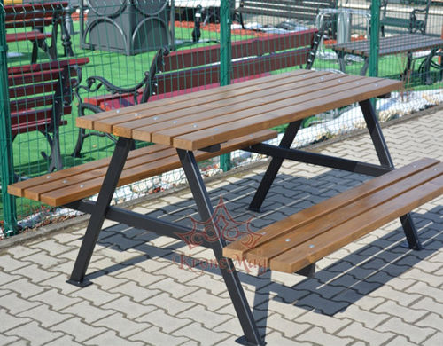 Set tavolo e panca contemporaneo - BRATISLAVA - KRONEMAG MILLENIUM srl - in legno / in metallo / su misura