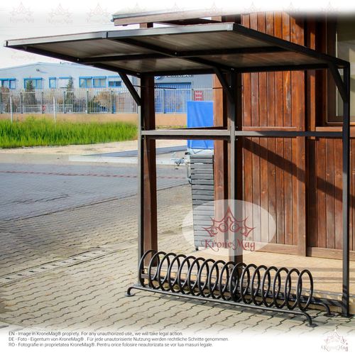 Pensilina per biciclette con copertura in policarbonato - SBA-2.V1 - KRONEMAG MILLENIUM srl - per spazi pubblici