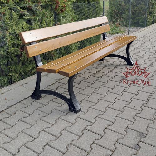Panca da giardino classica - DAVOS 2 - KRONEMAG MILLENIUM srl - in ferro modellato / in legno / con schienale