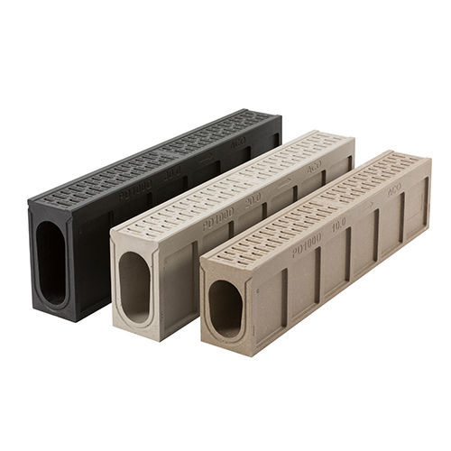 Canaletta con griglie - MonoDrain - ACO Building Drainage - in calcestruzzo / per spazio pubblico / nera