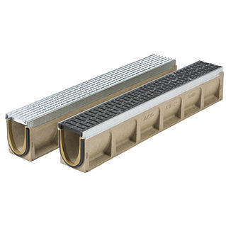 Canaletta con griglie - Multiline Sealin - ACO Building Drainage - in calcestruzzo a polimeri / griglia in acciaio / per strada