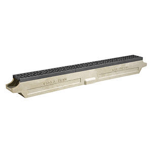 Canaletta con griglie - V100G - ACO Building Drainage - in calcestruzzo a polimeri / griglia in ferro / per trasporti ferroviari