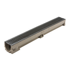 Canaletta con griglie - RainDrain B 125 - ACO Building Drainage - a fessura laterale / in calcestruzzo a polimeri / griglia in ghisa